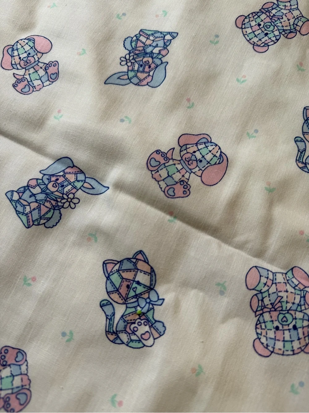 NEW Vintage Baby Toddler Quilt Patchwork Handmade Nursery Rhymes Winnie The Pooh